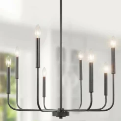 LNC Lighting LNC Forest 8-Light Modern Candle-Style Distressed Rusty Bronze Chandelier 36"H -Ceiling Lighting Shop b9f10e2f0359f143 7296 w800 h800 b0 p0