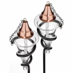 H Potter Glass Torches, Garden Patio Deck, Copper Tops, Outdoor, Set Of 2 -Ceiling Lighting Shop ba0126990a9da827 6556 w800 h800 b1 p0
