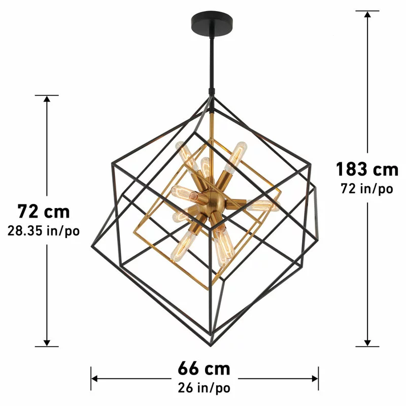 Artika Imperium 9-light Chandelier, Black & Gold 8 Artika Imperium 9-light Chandelier, Black & Gold - Image 8