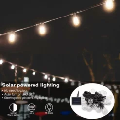 Yescom 48' Solar String Lights 15 LED Bulbs Outdoor Patio Bistro Wedding Christmas -Ceiling Lighting Shop bae14cd10dd5198a 6287 w800 h800 b0 p0