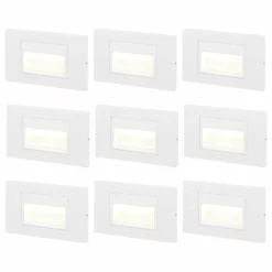 W86 Trading Co., LLC 9-Pack 5W LED Step Dimmable Anti-Glare Light, 3000K Warm White, White