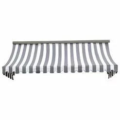 Awntech Corporation 5' Nantucket Window, Entry Awning, 31" Hx24" D, Gray/White