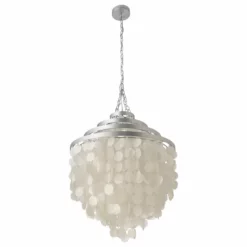 KOUBOO Round Chandelier With Capiz Shells, White -Ceiling Lighting Shop bb915cec0409fcfe 6908 w800 h800 b1 p0