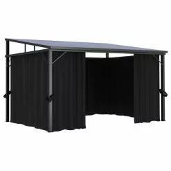 Vida XL International B.V. VidaXL Gazebo With Curtain Anthracite Garden Canopy Shelter Party Tent Marquee -Ceiling Lighting Shop bbc17c180250fdf4 8778 w800 h800 b1 p0