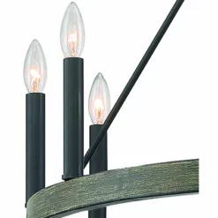 Vanity Art LLC Farmhouse Wagon Wheel 12-Light Chandelier, California Walnut/Classic Blac -Ceiling Lighting Shop bc11ba19018a6142 9986 w800 h800 b1 p0