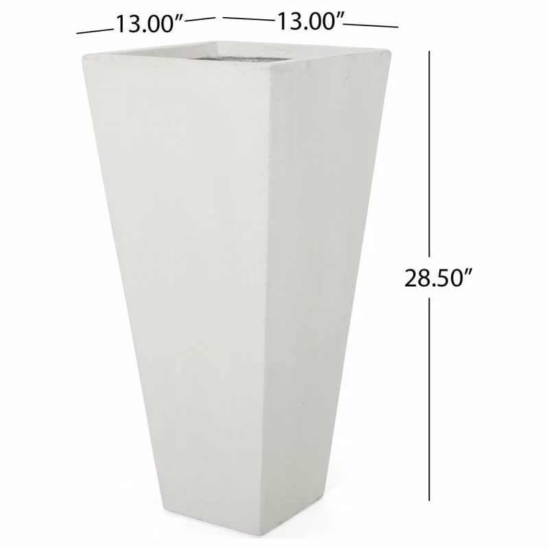 GDFStudio Ephraim Outdoor Cast Stone Planter, Matte White, Medium 8 GDFStudio Ephraim Outdoor Cast Stone Planter, Matte White, Medium - Image 8