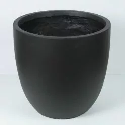 LuxenHome Round Black Finish Planter (Large) -Ceiling Lighting Shop bc41895b0ce3d106 0838 w800 h800 b0 p0