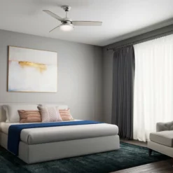 Hunter Fan Company 52" Sentinel Brushed Nickel Ceiling Fan With Light And Remote -Ceiling Lighting Shop bcf160640f8fce05 7529 w800 h800 b0 p0