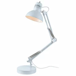Globe Electric 28" Matte Light Blue Spring Balanced Arm Desk Lamp With Interchangeable Base