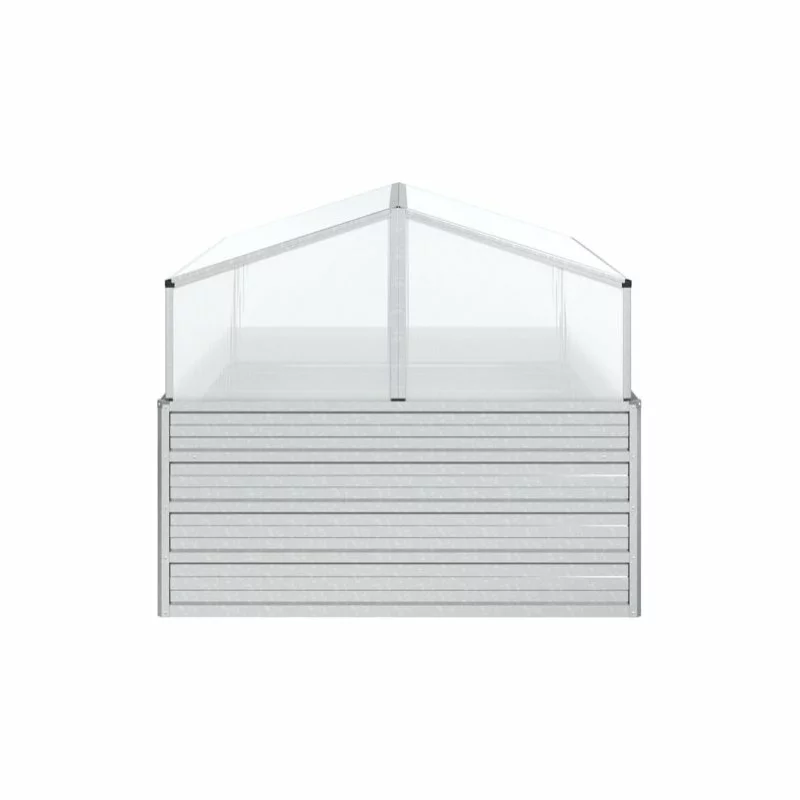 Vida XL International B.V. VidaXL Garden Raised Bed With Greenhouse Silver Outdoor Planter Flower Box 5 Vida XL International B.V. VidaXL Garden Raised Bed With Greenhouse Silver Outdoor Planter Flower Box - Image 5