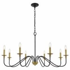 Elegant Furniture & Lighting Elegant Lighting LD5006D42 Rohan 8 Light 42"W Taper Candle - Matte Black / -Ceiling Lighting Shop bd8148a6011de213 5380 w800 h800 b1 p0