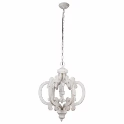 Whoselamp Venice Wooden Chandelier, Antique White -Ceiling Lighting Shop bdd174a50b6d3740 5435 w800 h800 b1 p0