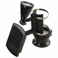 Nature Power Black Outdoor Solar Powered 4-LED Flagpole Light