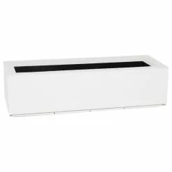 PolyStone Planters Milan Short Outdoor Trough Planter, White