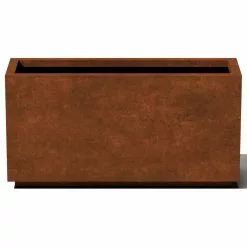 Veradek Metallic Series Corten Steel Long Box Planter, Medium