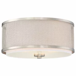 Trade Winds Lighting Trade Winds Fremont 3-Light Flush Mount Ceiling Light In Brushed Nickel