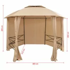 Vida XL International B.V. VidaXL Garden Marquee With Curtains 11' 9"x8' 8" Pavilion Tent Gazebo Sunshade -Ceiling Lighting Shop bfa1af560f17b43c 1829 w800 h800 b1 p0