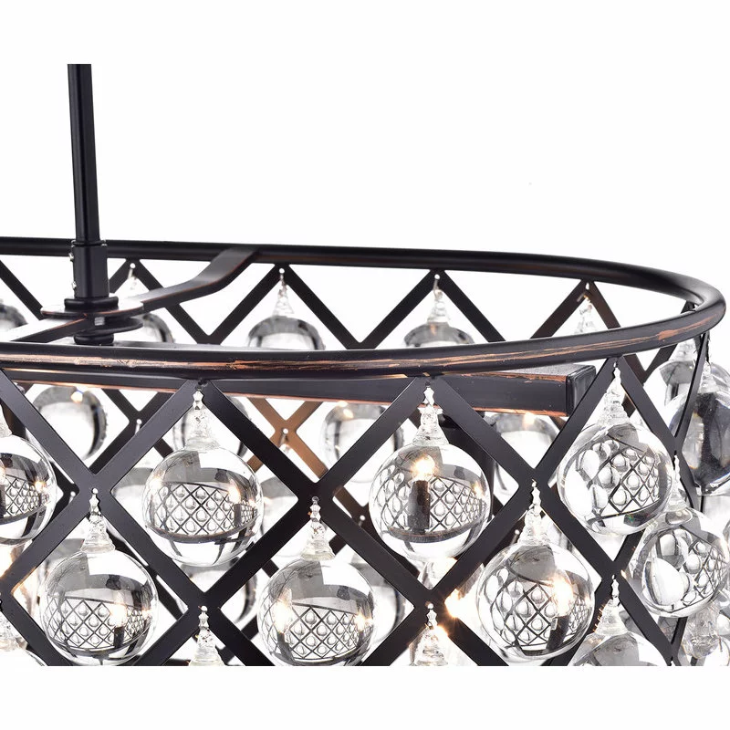 Edvivi Lighting Azha 5-Light Oil Rubbed Bronze Oval Chandelier With Crystal Spheres 3 Edvivi Lighting Azha 5-Light Oil Rubbed Bronze Oval Chandelier With Crystal Spheres - Image 3
