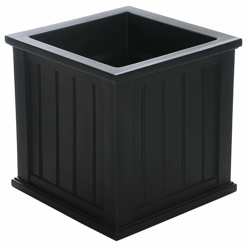 Mayne - Outdoor Products Of Distinction 20"x20"x20" Cape Cod Patio Planter, Black 1 Mayne - Outdoor Products Of Distinction 20"x20"x20" Cape Cod Patio Planter, Black
