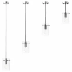 Linea Di Liara Effimero 1-Light Stem Hung Pendant Lamp, Brushed Nickel -Ceiling Lighting Shop c121afb507154005 9450 w800 h800 b1 p0