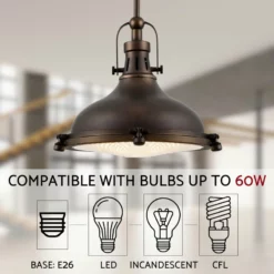 Kira Home Beacon 11" Farmhouse / Nautical Pendant Light, Round Fresnel Glass -Ceiling Lighting Shop c241f9ad00c3e753 8690 w800 h800 b0 p0