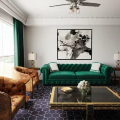 Hunter Fan Company Bennett Brushed Nickel Ceiling Fan With Light And Remote, 52" -Ceiling Lighting Shop c2c187450f8fd45b 7744 w800 h800 b0 p0