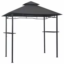 Vida XL International B.V. VidaXL BBQ Gazebo Anthracite Steel Outdoor Canopy Shelter Party Tent Marquee