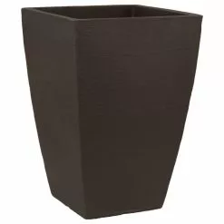 Tusco Products (#MSQT19ES) Modern Planter, Tall Square, Espresso – 12” X 19”