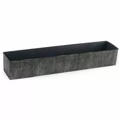 CYS EXCEL, INC Zinc Rectangle Planter, Iron Grey Finish 4" Open-5"x24"