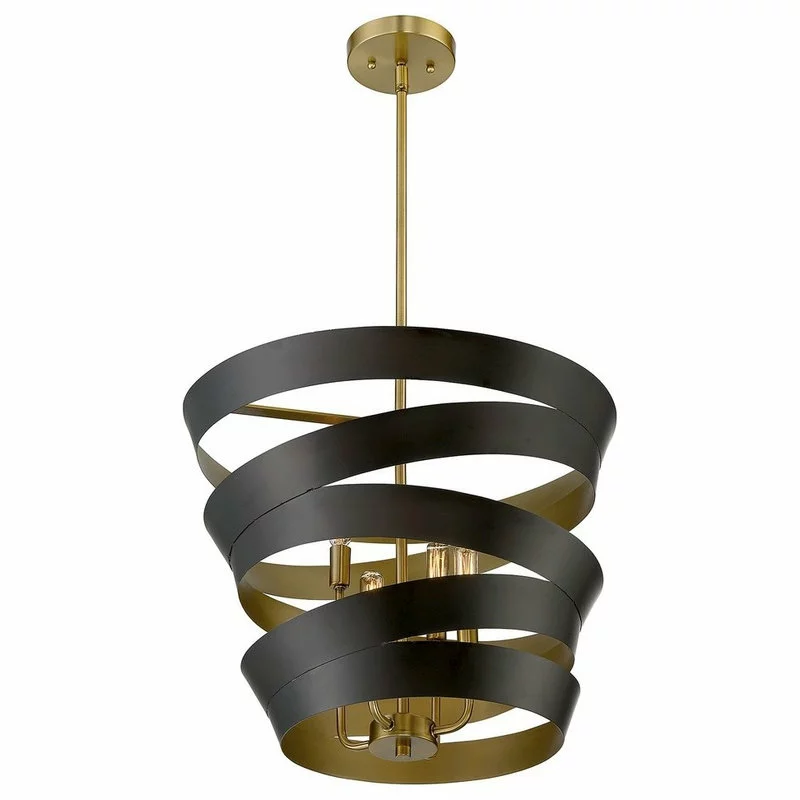 Trade Winds Lighting Trade Winds Ribbon 4-Light Pendant Light In Matte Black 2 Trade Winds Lighting Trade Winds Ribbon 4-Light Pendant Light In Matte Black - Image 2