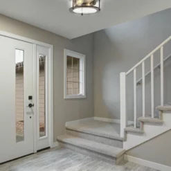 JONATHAN Y Lauren 13.25" Metal And Glass Led Flush Mount, Oil Rubbed Bronze/Clear -Ceiling Lighting Shop c51187e40387c03c 5430 w800 h800 b0 p0