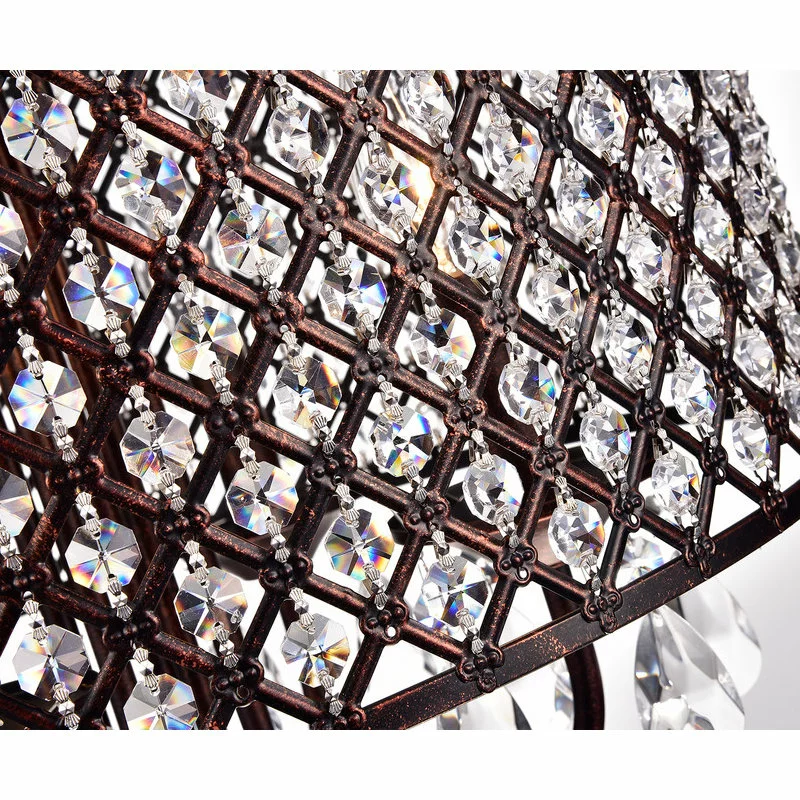 Edvivi Lighting Marya 4-Light Antique Copper Round Beaded Drum Chandelier Hanging Crystals Glam 4 Edvivi Lighting Marya 4-Light Antique Copper Round Beaded Drum Chandelier Hanging Crystals Glam - Image 4