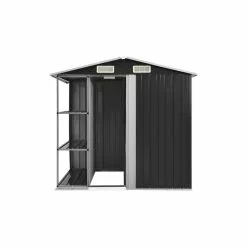 Vida XL International B.V. VidaXL Garden Shed With Rack Anthracite Iron Outdoor Storage Building House -Ceiling Lighting Shop c7113d2803779e68 8906 w800 h800 b1 p0