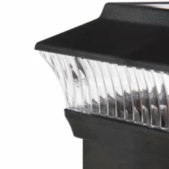 Glitzhome 5.75"L Solar Powered LED Fence Post Cap Light, Set Of 4, Black -Ceiling Lighting Shop c7613535008fb181 5013 w800 h800 b0 p0