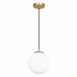 Light Society Aura Globe Pendant, Milk Glass
