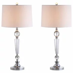 JONATHAN Y Emma 29.5" Crystal Table Lamp, Set Of 2, Clear