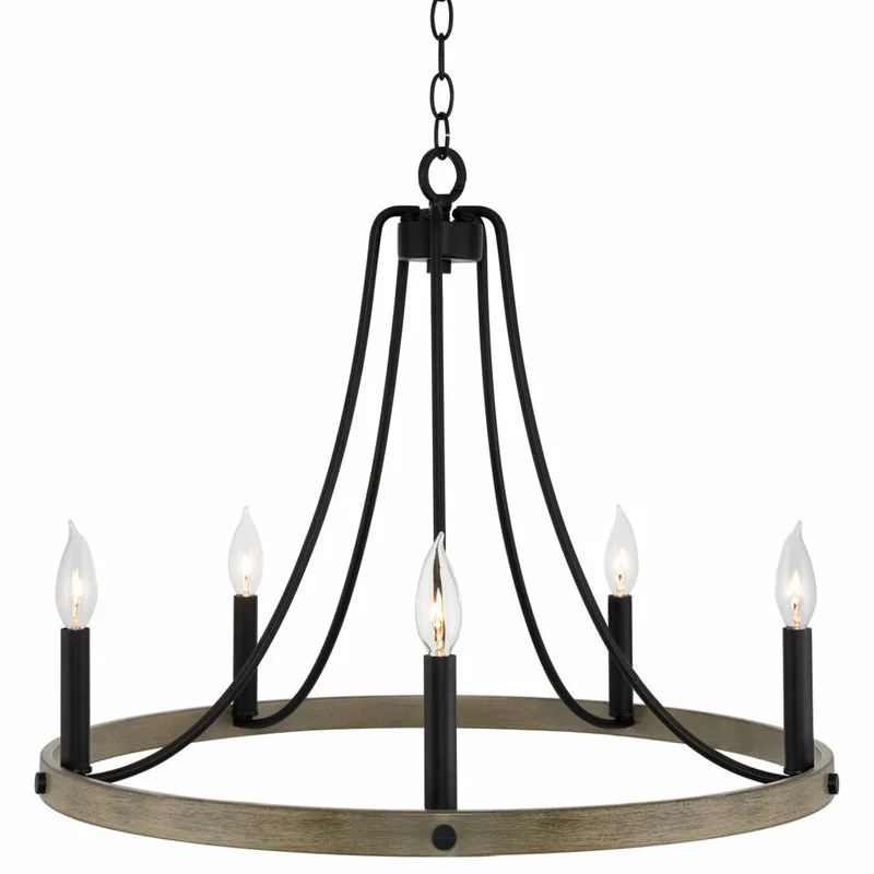 Kira Home Fairbrook 24.5" Rustic Farmhouse Wagon Wheel Chandelier, Round Kitchen 1 Kira Home Fairbrook 24.5" Rustic Farmhouse Wagon Wheel Chandelier, Round Kitchen