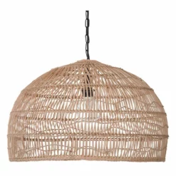 KOUBOO Open Weave Cane Rib Dome Pendant Lamp, Natural