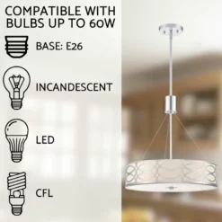 Kira Home Sienna Metal Drum Ceiling Light, Glass Diffuser, Chrome, Drum Chandeli 10 Kira Home Sienna Metal Drum Ceiling Light, Glass Diffuser, Chrome, Drum Chandeli -Ceiling Lighting Shop ca21e31300d25d06 4436 w800 h800 b0 p0