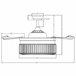 FLINT GARDEN INC 42-Inch Retractable 3-Blades Crystal LED Ceiling Fan With Remote -Ceiling Lighting Shop cb21ff6b0c934711 5242 w800 h800 b1 p0