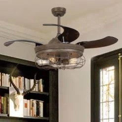 FLINT GARDEN INC Industrial Metal 5-Light Chandelier Ceiling Fan With Remote -Ceiling Lighting Shop cc71212b0cab05e1 4982 w800 h800 b0 p0