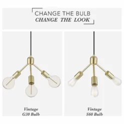 Globe Electric Novogratz X Globe Wyatt 3-Light Gold Chandelier With Matte Black Cloth Cord -Ceiling Lighting Shop cca13bbf0f611eb7 4859 w800 h800 b1 p0