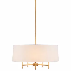 Olliix Hampton Hill Presidio 5-Light White Drum Shade Chandelier White/Gold -Ceiling Lighting Shop cdd1ba5d01bd022f 2215 w800 h800 b1 p0