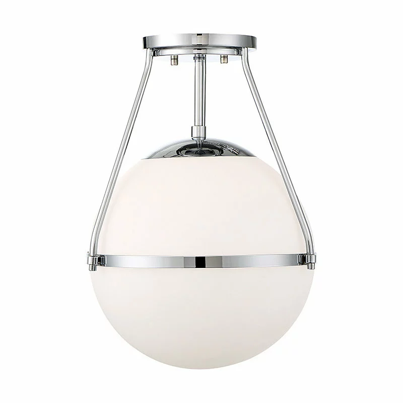 Helmsman Lighting Works 1-Light Semi-Flush Mount, Chrome 1 Helmsman Lighting Works 1-Light Semi-Flush Mount, Chrome