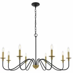 Elegant Furniture & Lighting Elegant Lighting LD5006D42 Rohan 8 Light 42"W Taper Candle - Matte Black /