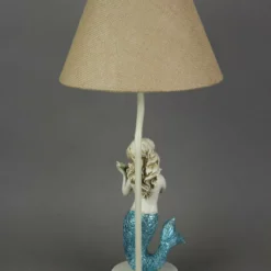 Zeckos Set Of 2 Blue Glitter Tail Mermaid Table Lamps Coastal Beach Decor Burlap Shade -Ceiling Lighting Shop cf1134280e739c62 2955 w800 h800 b0 p0