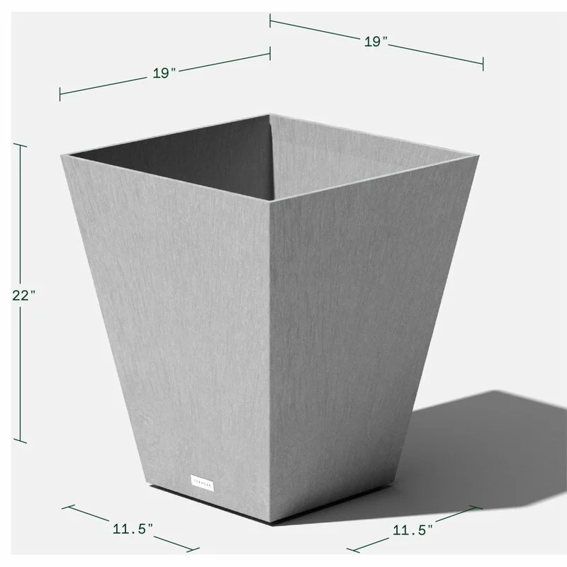 Veradek Nobleton Square Planter, Charcoal, 22" 2 Veradek Nobleton Square Planter, Charcoal, 22" - Image 2