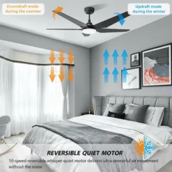 Carro Smart Wifi Ceiling Fan With LED Light And Remote, Black, 52inch -Ceiling Lighting Shop d04162f8038d8ec5 3791 w800 h800 b0 p0