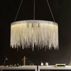 Morsale.com Cadena Stainless Steel Chain Tassel Chandelier, Diameter 32" -Ceiling Lighting Shop d0918e2900602303 3645 w800 h800 b0 p0