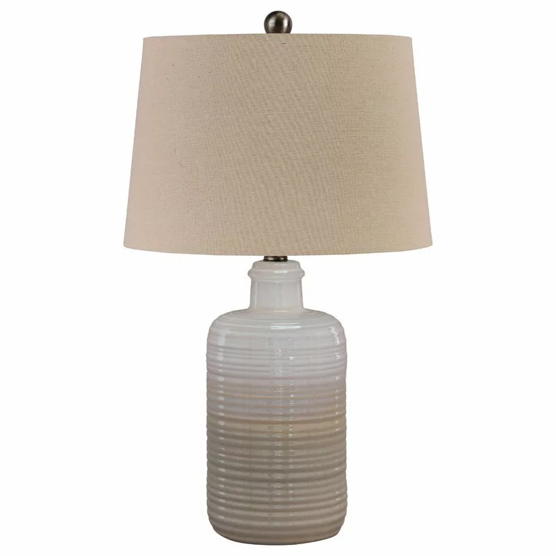 Ashley Furniture Industries Marnina Taupe 24" Ceramic Table Lamp Set Of 2 4 Ashley Furniture Industries Marnina Taupe 24" Ceramic Table Lamp Set Of 2 - Image 4